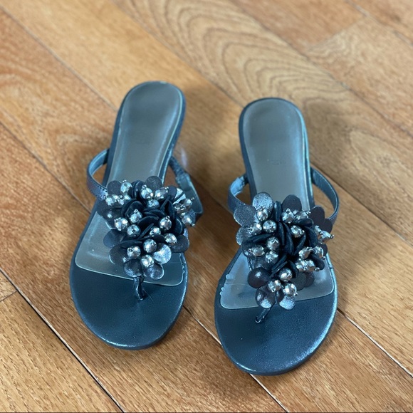 Kenneth Cole Reaction Dark Gray Silver Sandals 6.5 - Picture 2 of 9